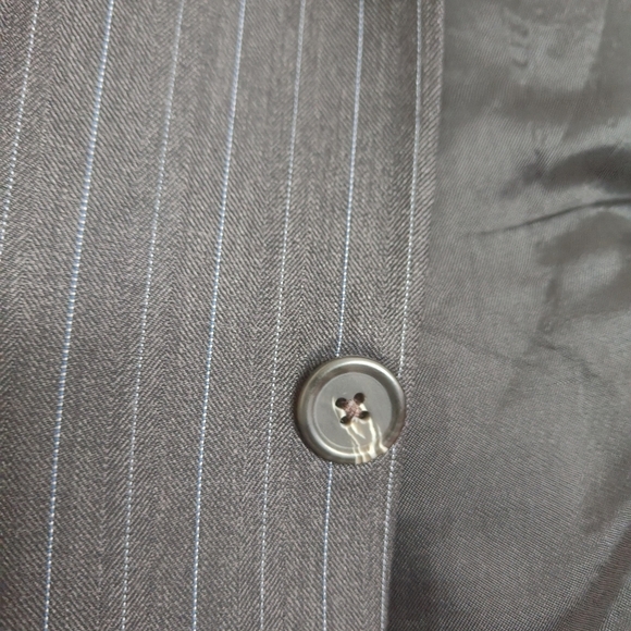 LAUREN RALPH LAUREN Navy Blue White Stripes Dress blazer Sz 40S Wool Mens Button - Picture 8 of 13